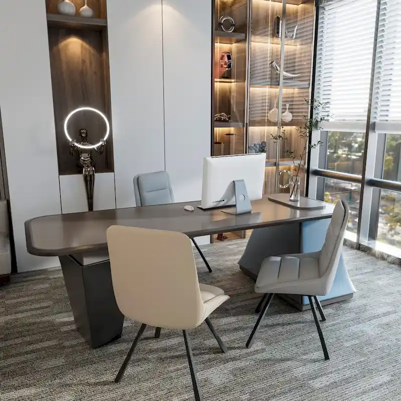 Set of 2 Upholstered Swivel Dining Chairs PU Leather with Metal Legs - 18.5x18.5x37 inch