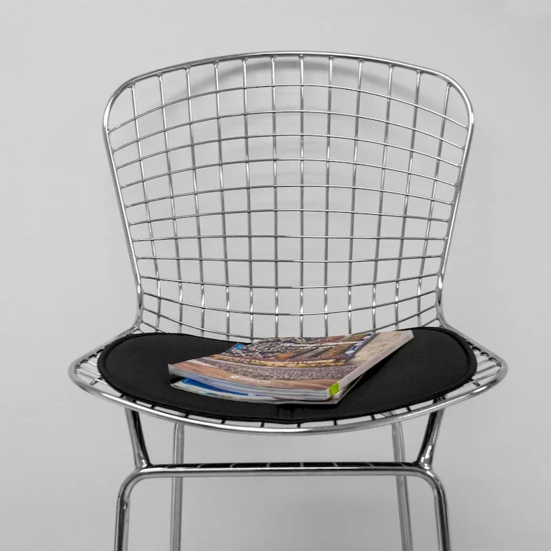 Mid Century Modern Chrome Wire Counter Stool (Set of 2) - N/A