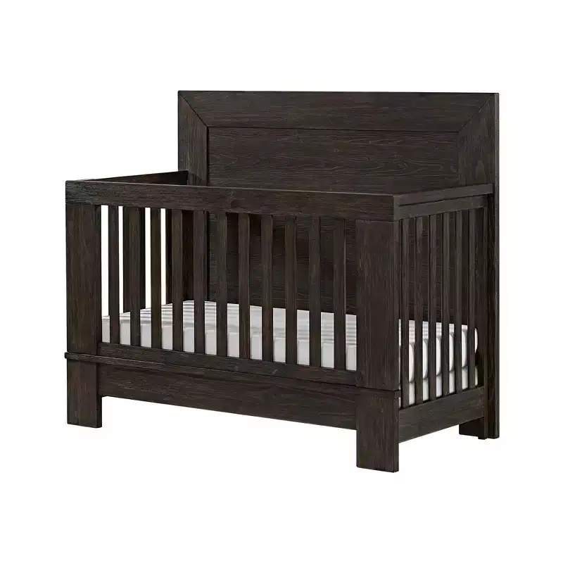Cocoa Brown 4-in-1 Convertible Wood Crib – Single Child