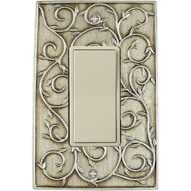 Meriville French Scroll 1 Rocker Wallplate, Single Switch Electrical Cover Plate