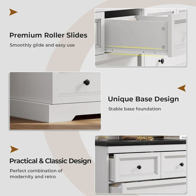 10 Drawers Dresser 55  Large Drawers Wood Dressers & Chest of Drawers