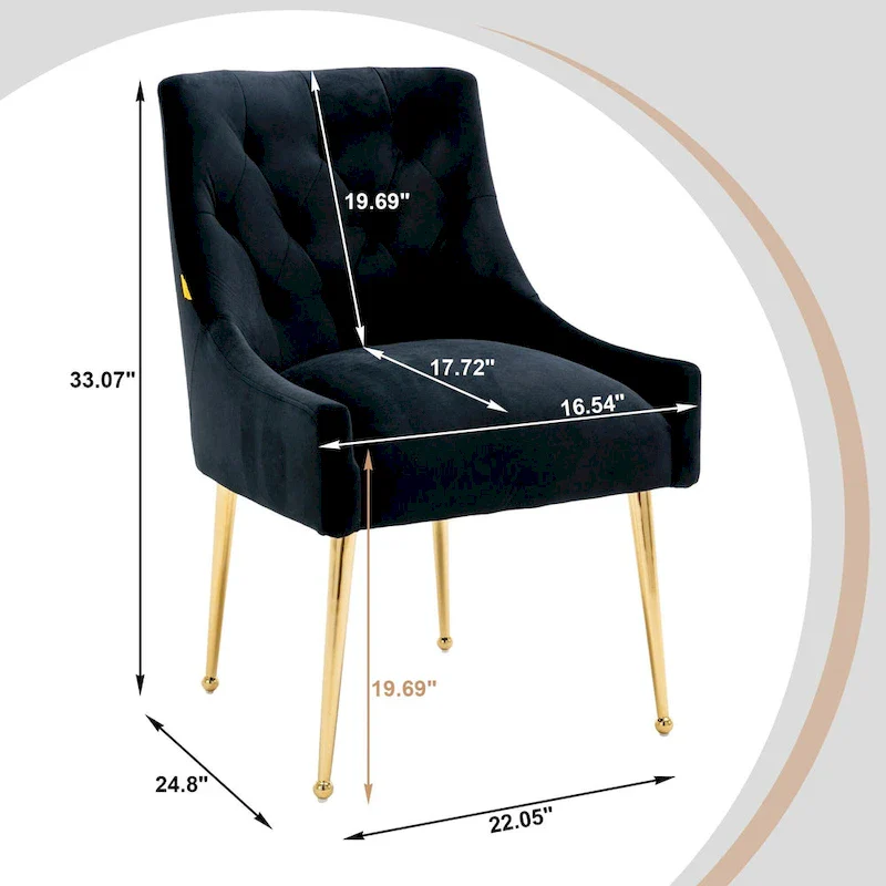 Tufted Velvet Upholstered Accent Dining Chairs Side Chairs (Set of 2)