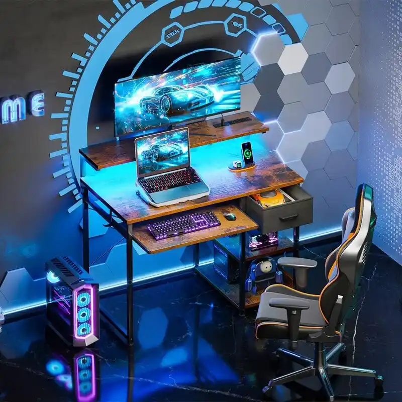 40 Inch Office Desk with Power Outlets