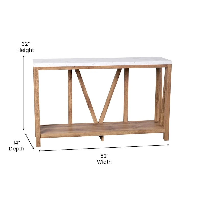 Farmhouse Style Rustic Entryway Console Table