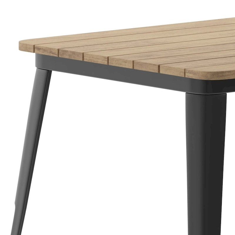 30x60 Commercial Poly Resin Restaurant Table with Umbrella Hole - 30 W x 60 D x 30 H