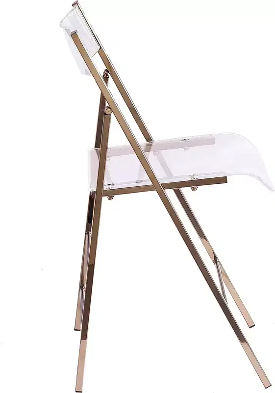 InterSpaceLiving Kasper Flex Luxury Modern Folding Chair Acrylic Lucite 2 Pk