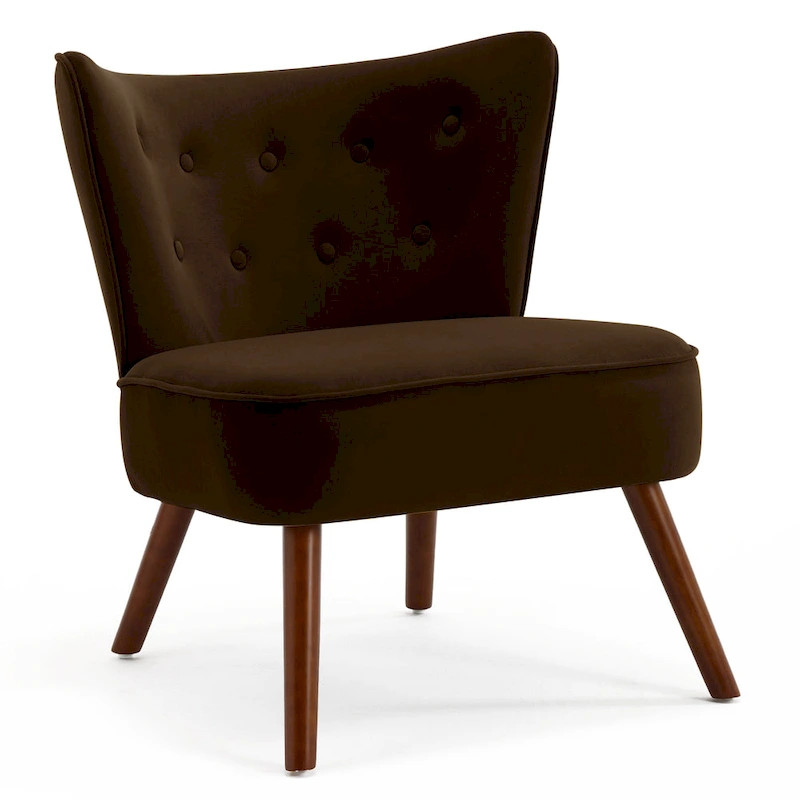 Tufted Velvet Accent Chair Upholstered Living Room Side Chair - 27.6 W x 28 D x 31.3 H