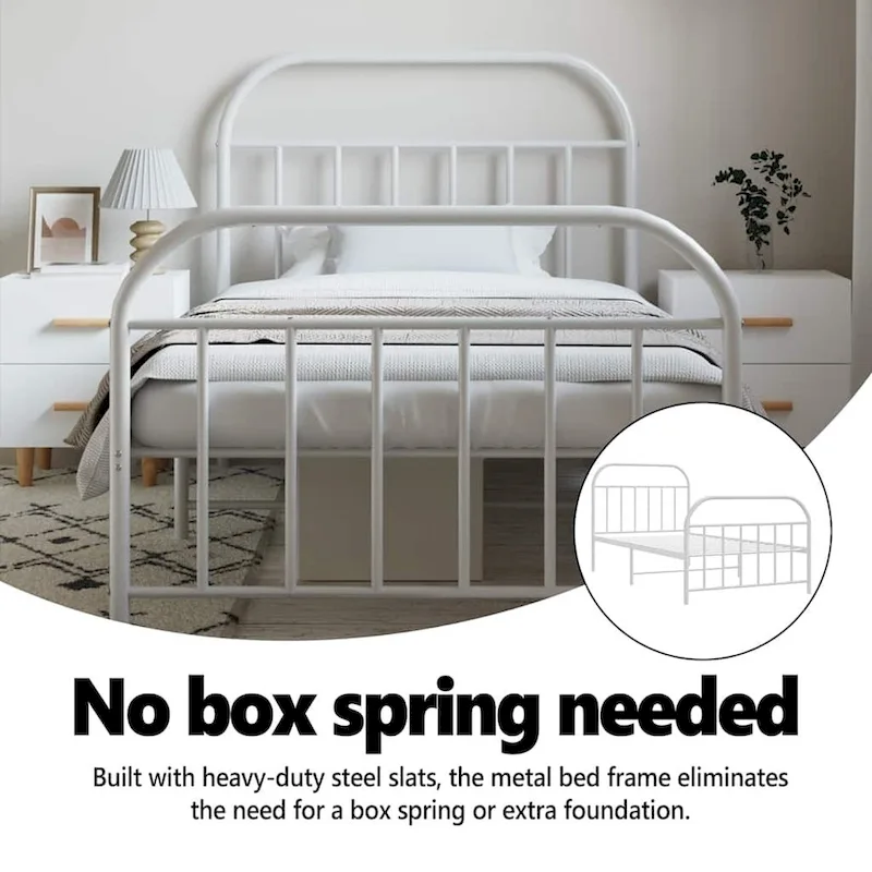 vidaXL 12 Inches Metal Bed Frame No Mattress