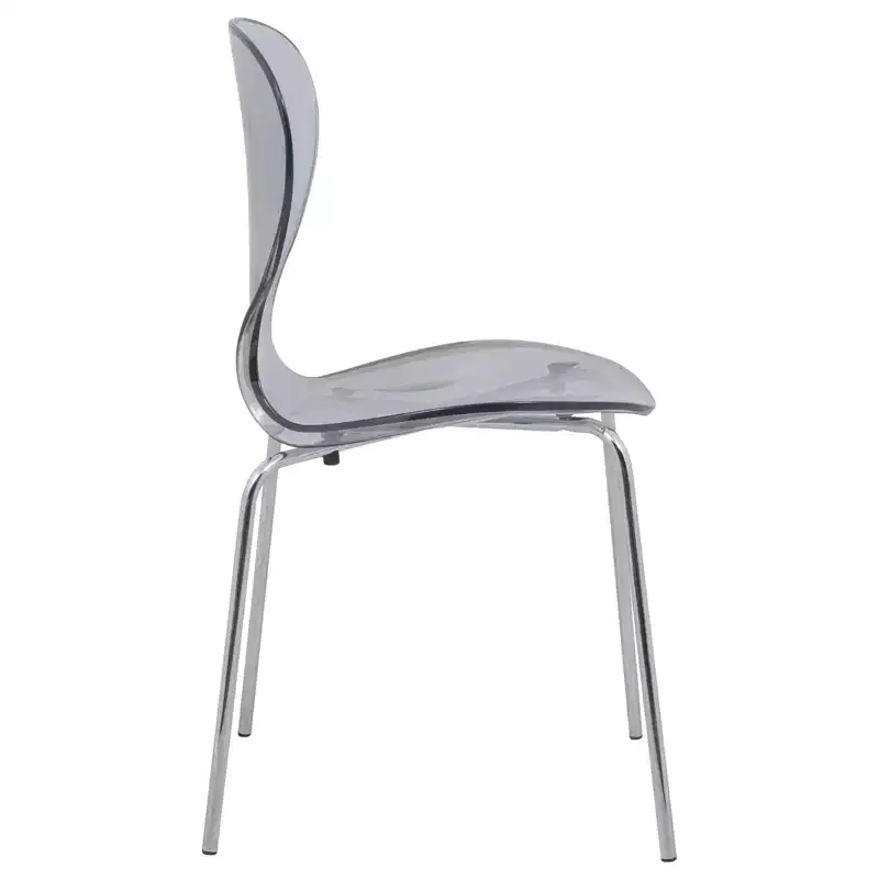 LeisureMod Bristol 5-Piece White Dining Room Set - Round Table and 4 Ergonomic Plastic Dining Chairs