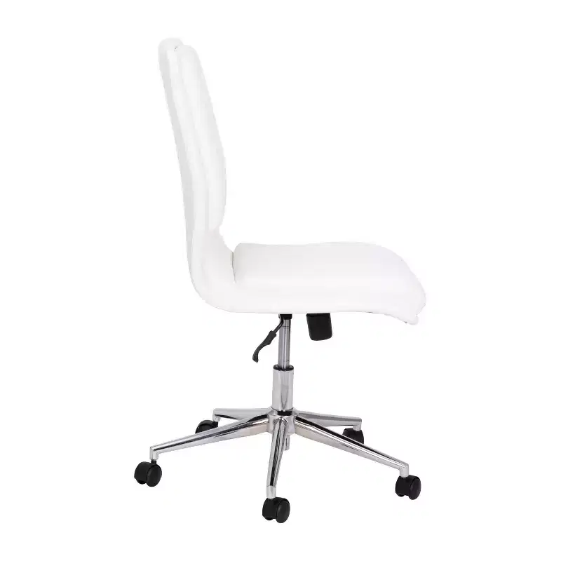 Emma and Oliver Modern Faux Leather Upholstered Mid-Back Home Office Chair with 5 Star Base and Pneumatic Seat Height Adjustment