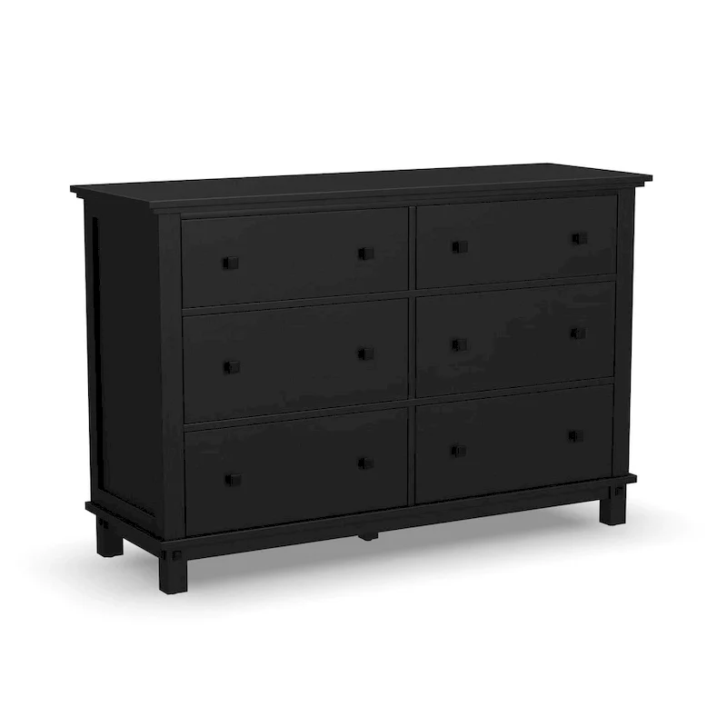 Homestyles 4-Piece Oak Park Black Wood King Bed, Two Nightstands and Dresser Set