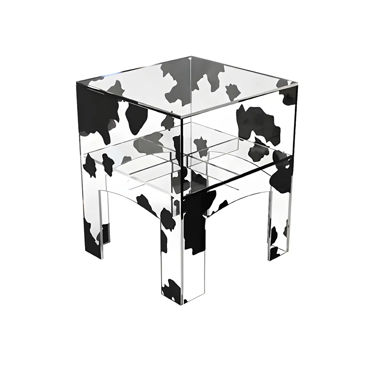 Modern Small Acrylic Nightstand with Drawer