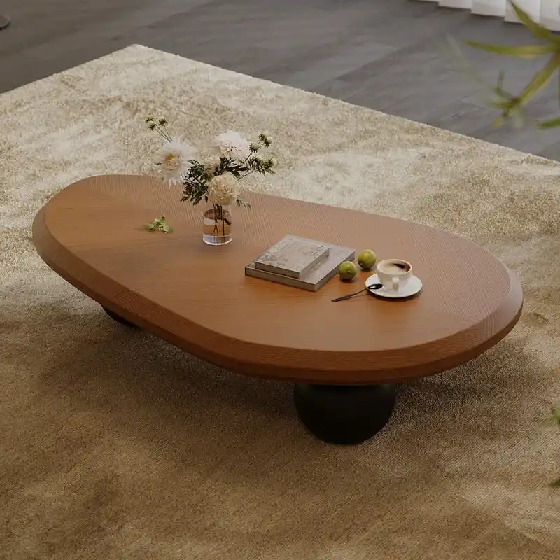 51 Modern Wood Coffee Table with 3 ball legs