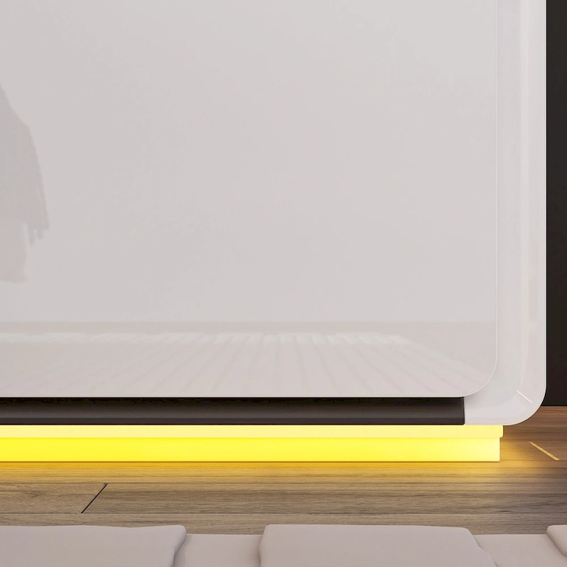 LED Nightstand Modern High Gloss Bedside Table Side Table End Table