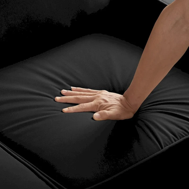 Modern Upholstered Sofa with Removable Cushions and Scooped Arms