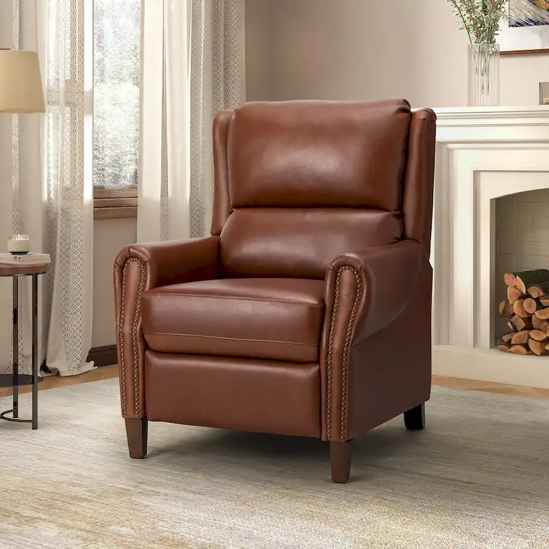 Alicia 32.68  Wide Genuine Leather Manual Recliner
