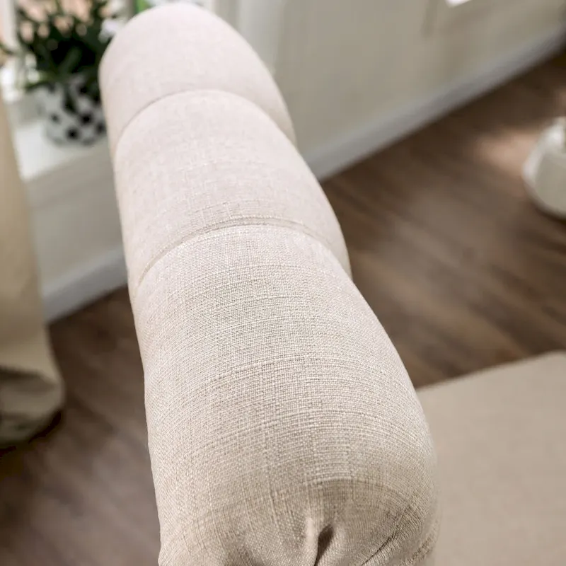 Brec Farmhouse Marble Top 5-Piece Round Dining Table Set with Tufted Chairs by