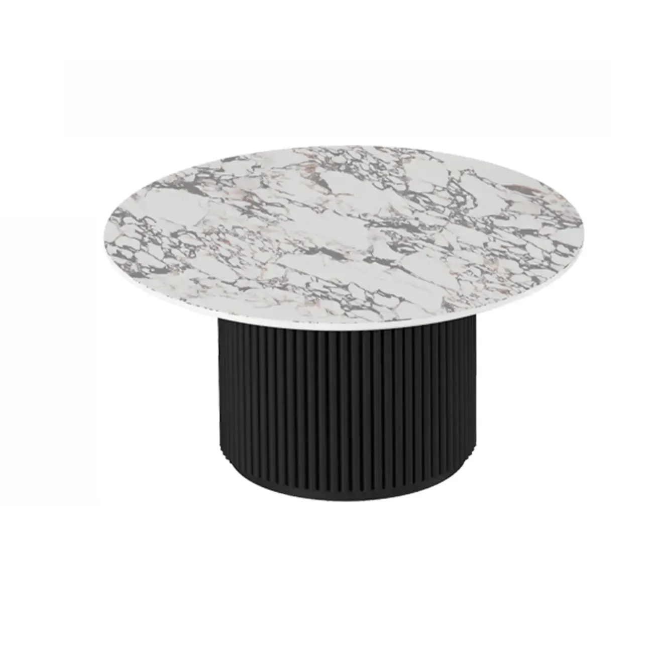 Modern White Nesting Coffee Table Set in Round Design