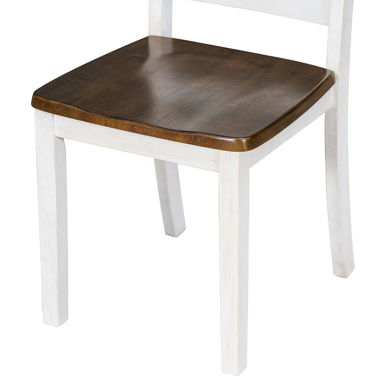 Rustic Style 6-Piece Dining Room Table Set with 4 Upholstered Chairs & a Bench