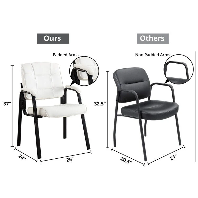 Premium Leather Executive Office Chairs with Padded Armrest