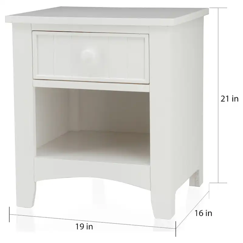 Ettrick Transitional Espresso Wood 1-Drawer Night Stand