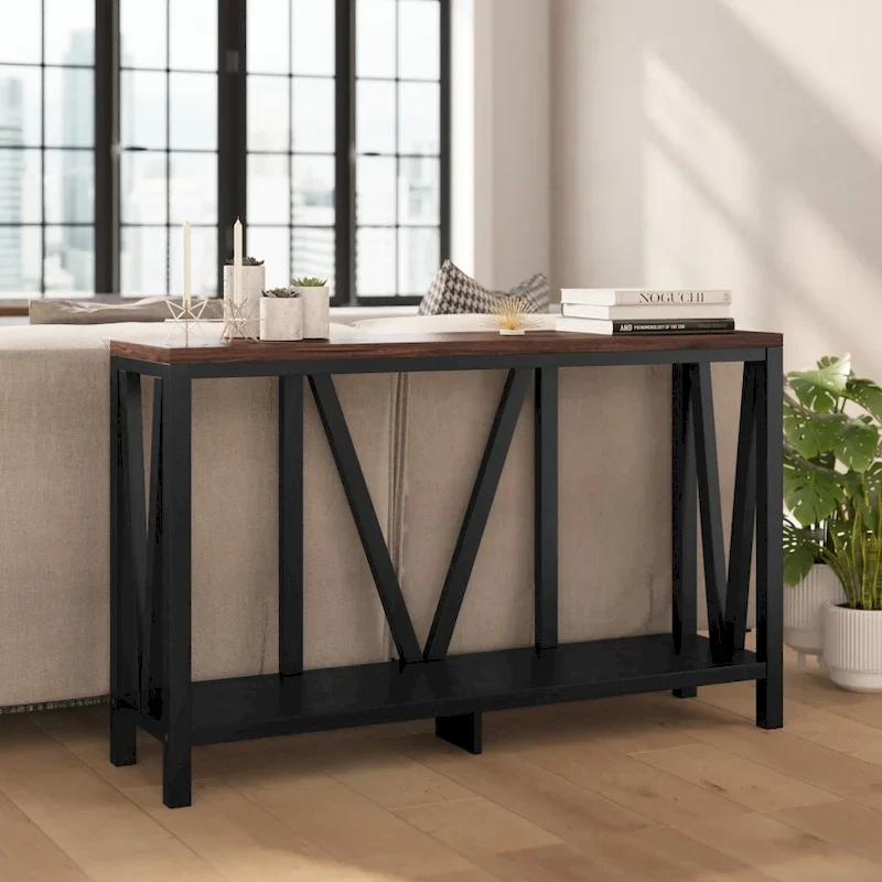 Farmhouse Style Rustic Entryway Console Table