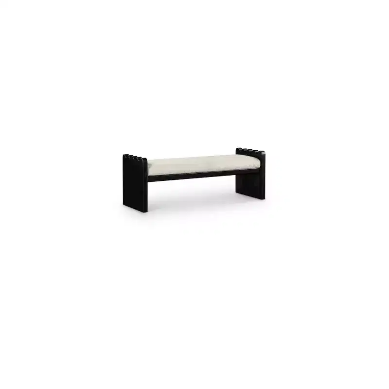 Meridian Furniture,Sonia Velour Fur Fabric Bench