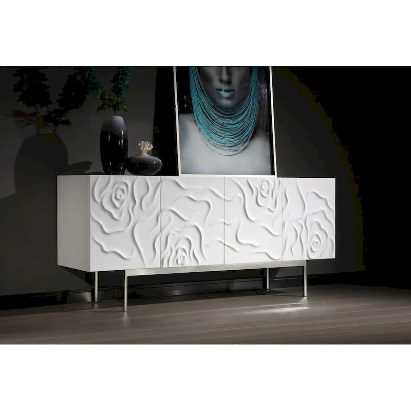 Modrest Gwen Modern White High Gloss Buffet