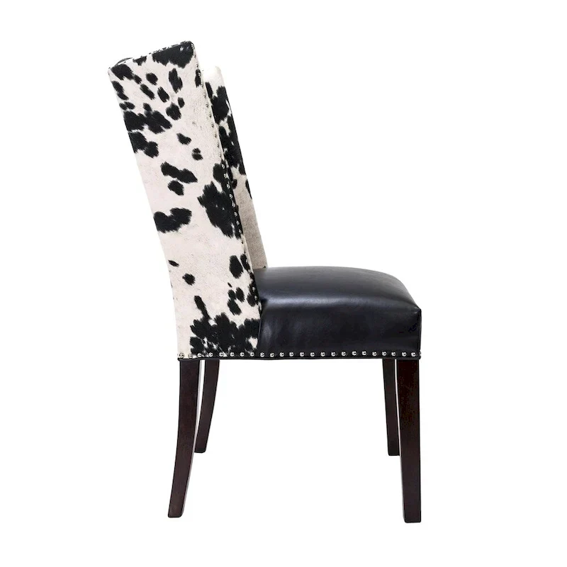 Wingback Upholstered Nailhead Dining Chairs Set of 2