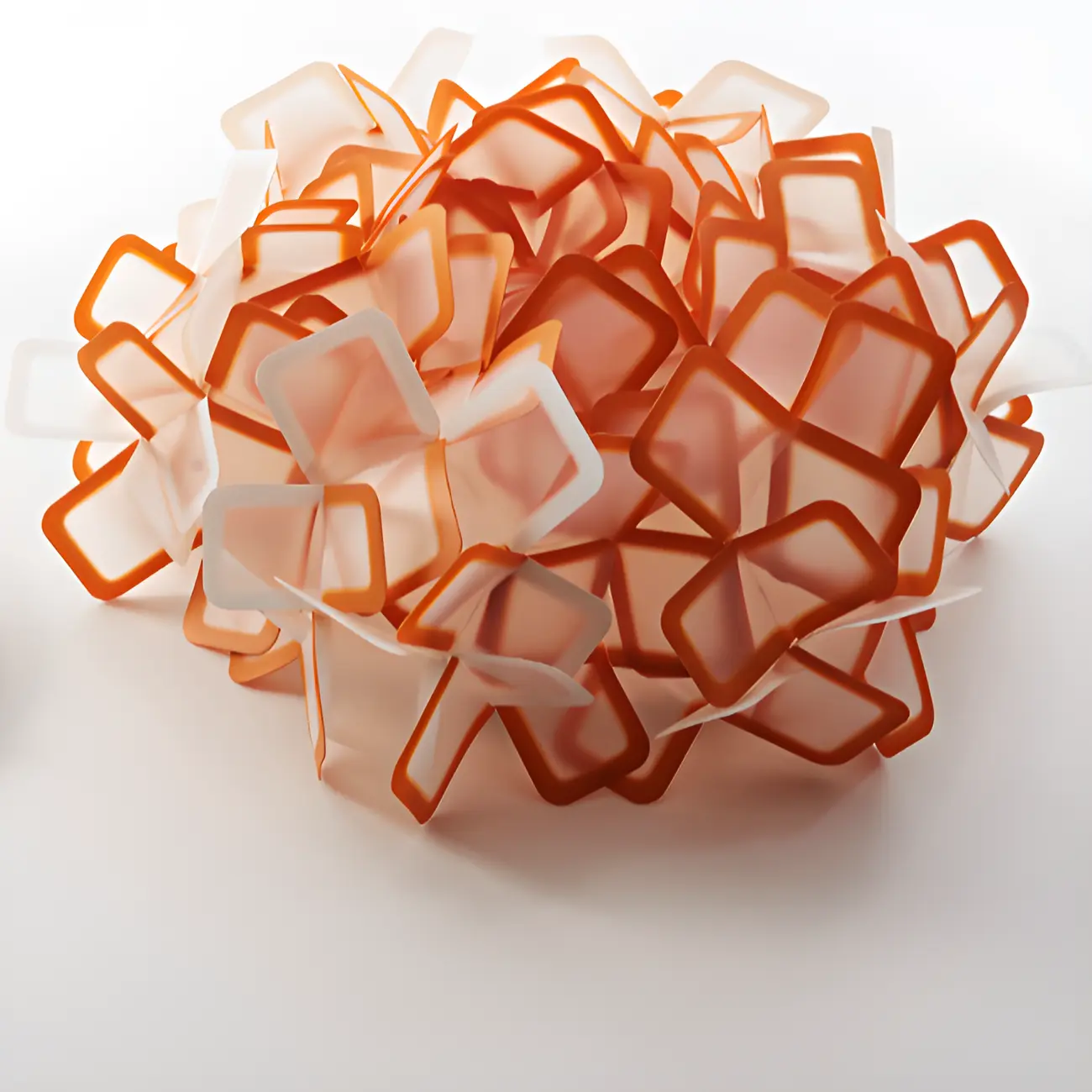 Art Deco White Geometric Plastic LED Flush Mount Ceiling Light