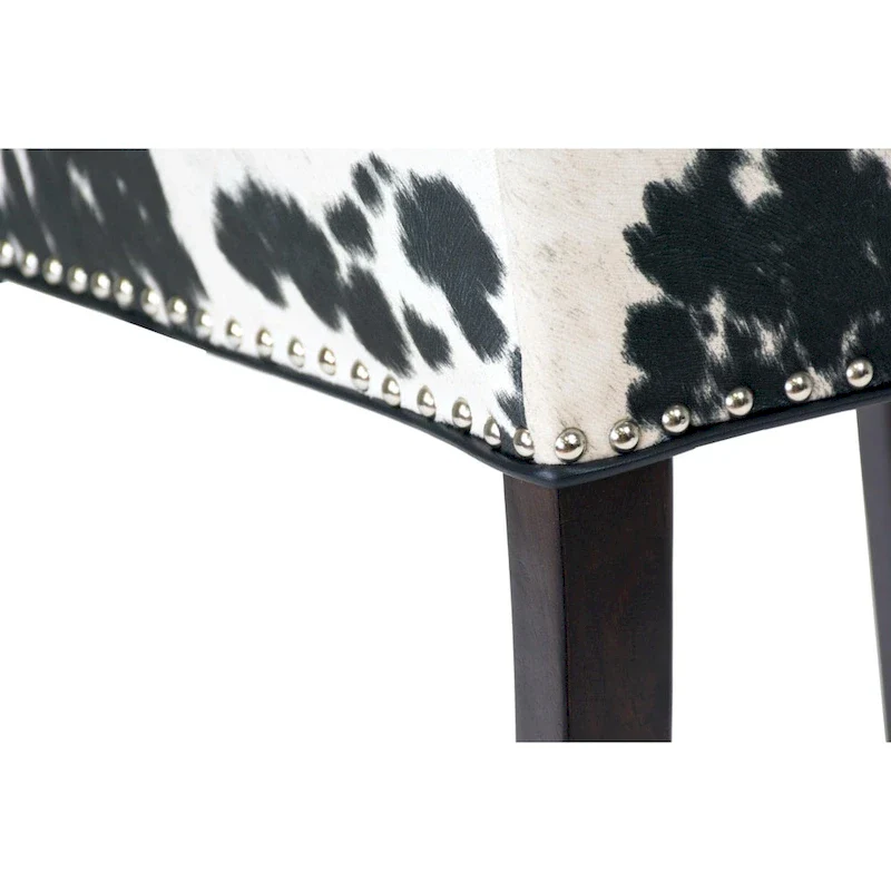 Wingback Upholstered Nailhead Dining Chairs Set of 2