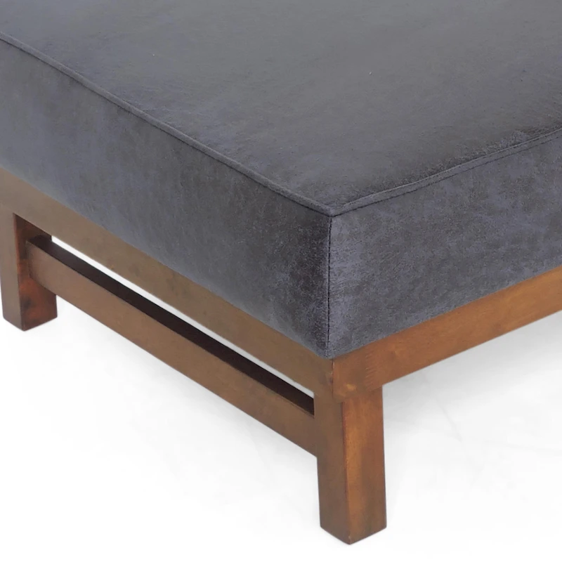 Hillman Modern Microfiber Cocktail Ottoman with Wood Frame by Christopher Knight Home
