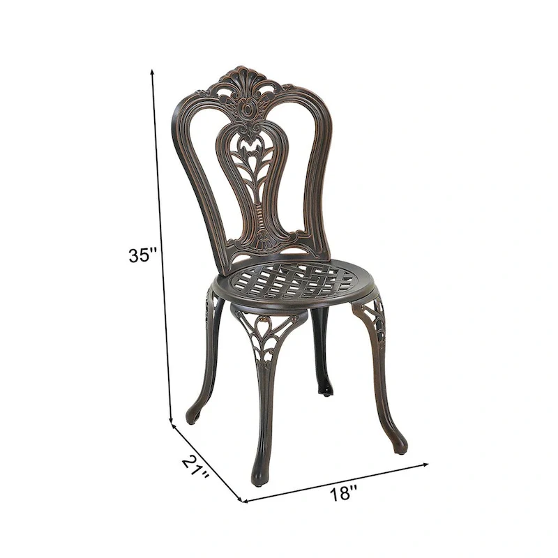 Set of 2 Cast Aluminum Bistro Chairs