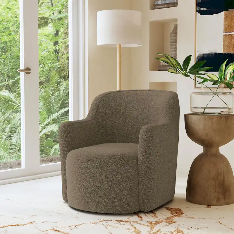 HomePop Upholstered Swivel Accent Chair