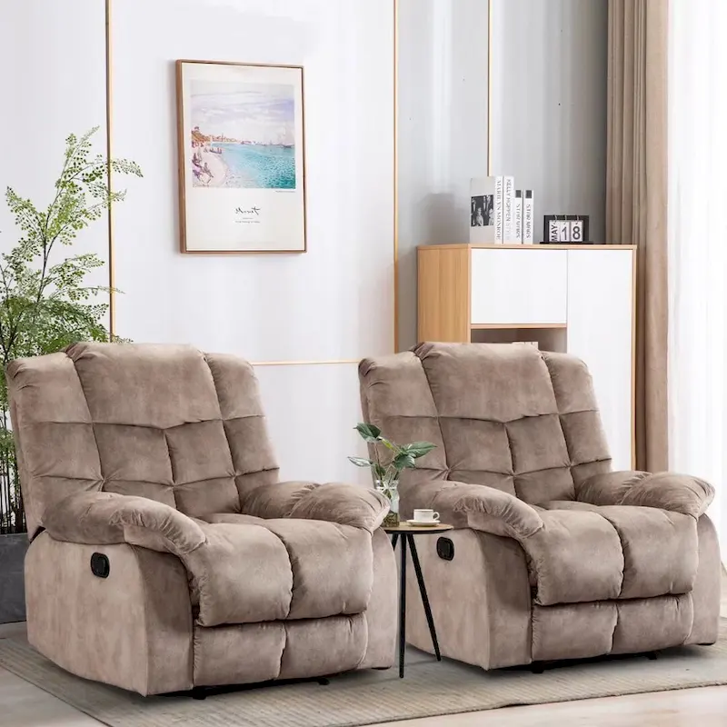 Manual Ergonomic Overstuffed Recliner Chair