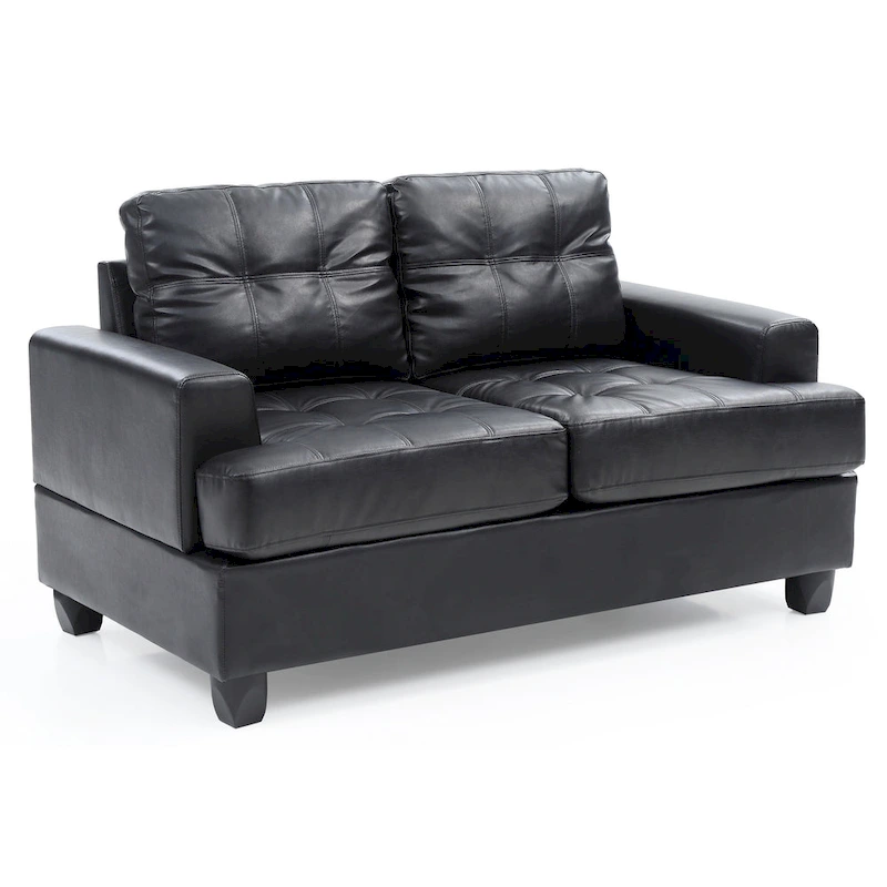 Sandridge 58 in. W Flared Arm Faux Leather Straight Sofa - 34 L x 58 W x 36 H