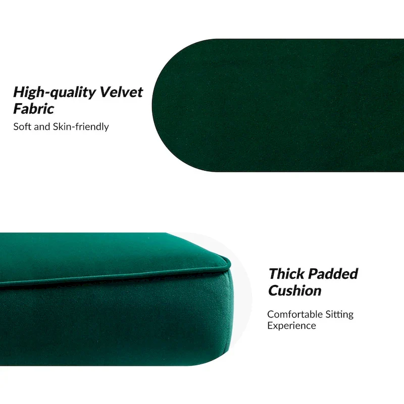 Barto Modern Velvet Tufted Side Chair with Golden Legs by HULALA HOME