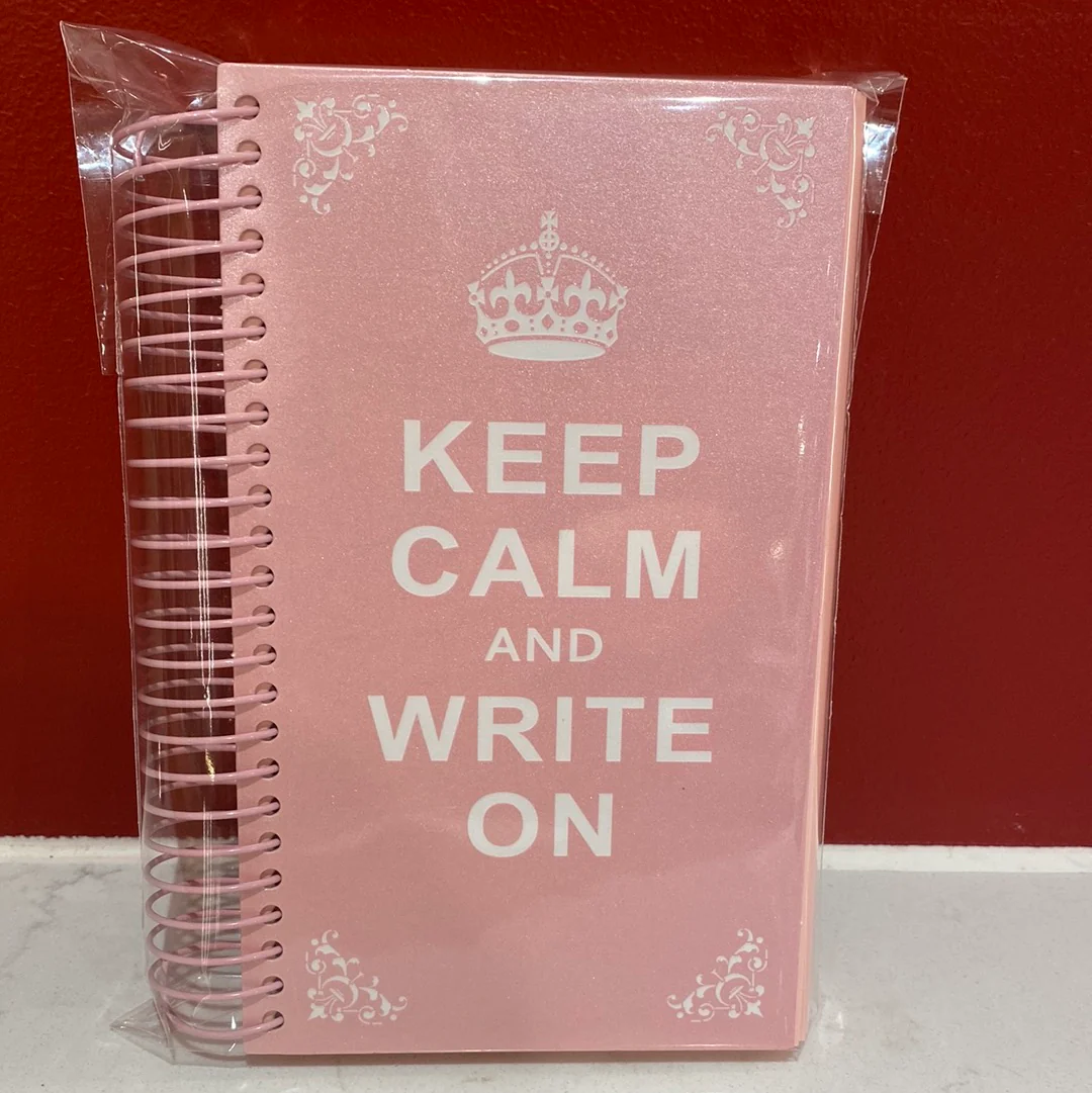 Keep Calm and Write On - Notebook - Pink