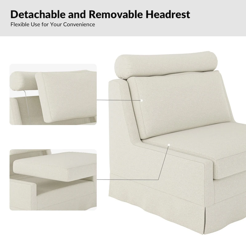 Anne 45 W Modern Slipcovered Chair with Ottoman by HULALA HOME