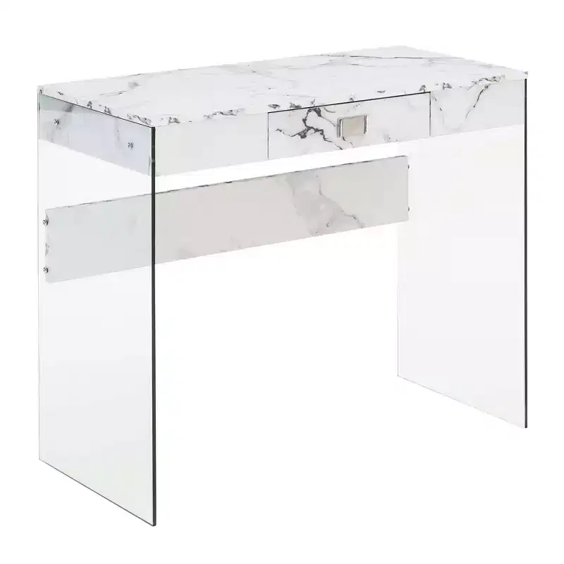 36 Breighton Home Uptown Glass Desk with Drawer