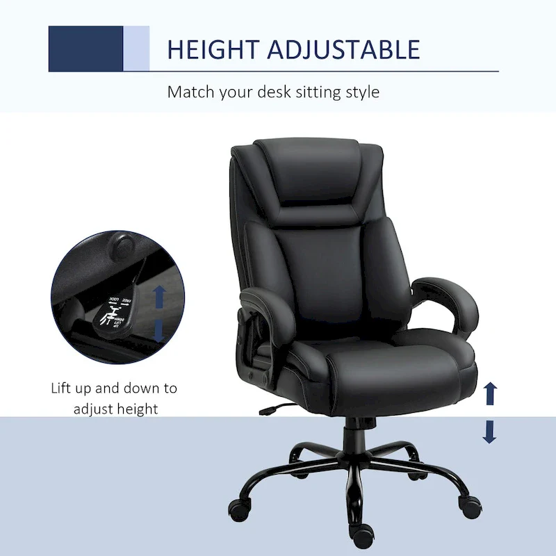 Vinsetto Big and Tall Executive Office Chair 400lbs Computer Desk Chair with High Back PU Leather Ergonomic Upholstery