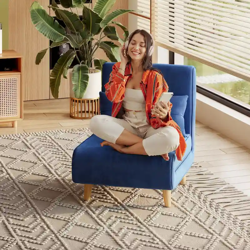 Dark Grey 3-in-1 Convertible Sleeper Chair Single