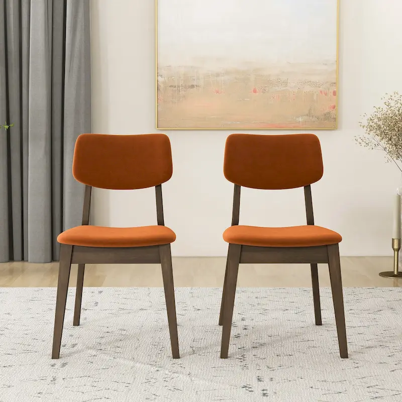 Abrival Mid-Century Velvet Dining Chair (Set of 2)
