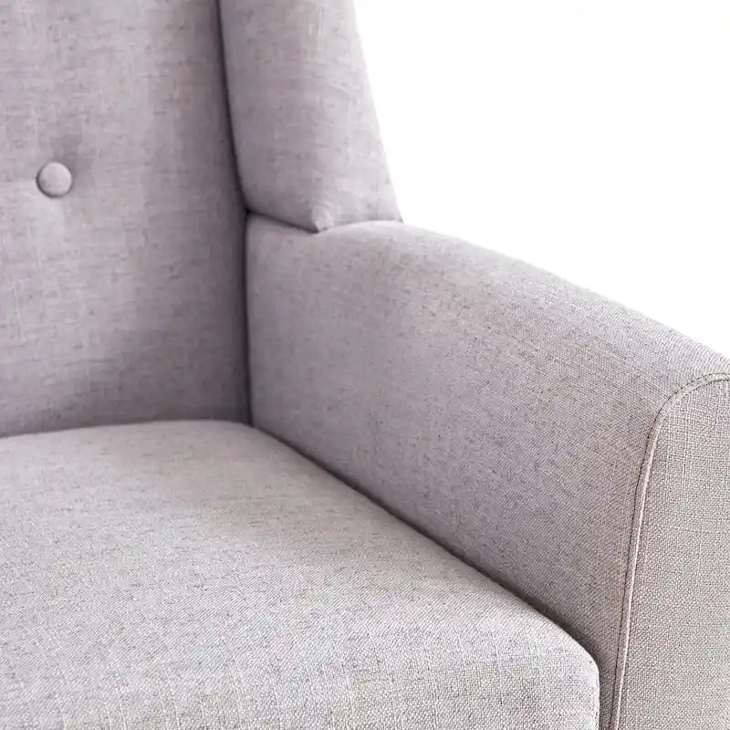Linen Accent Chair with Tufted Back
