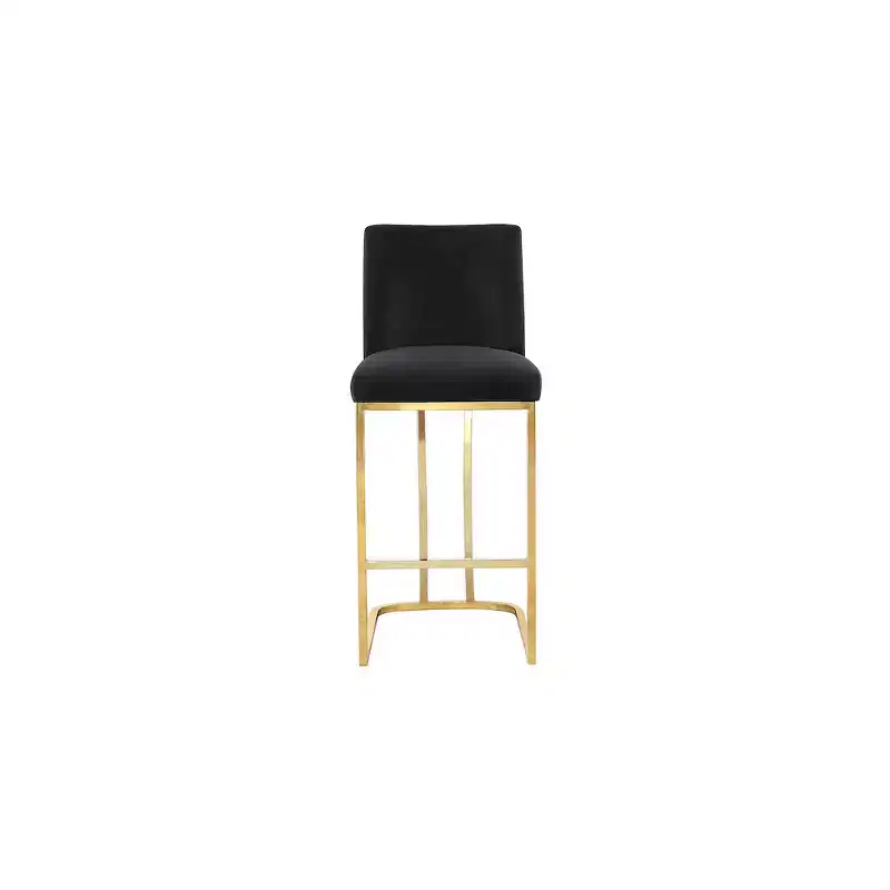 Meridian Furniture,Heidi Black Velvet Stool