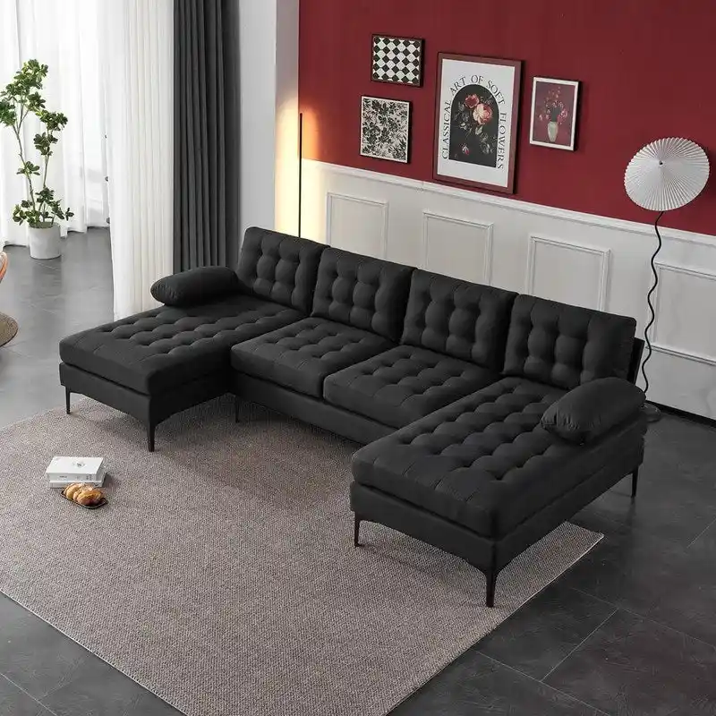 110 4-Seat U-Shaped Upholstered Sectional Sofa