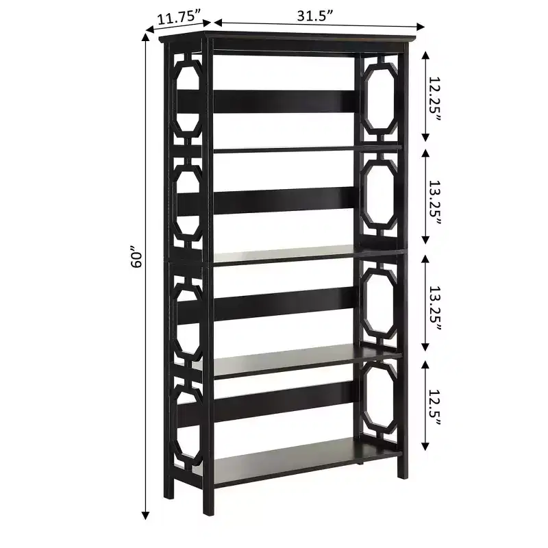60 Omega 5 Tier Bookcase - Breighton Home