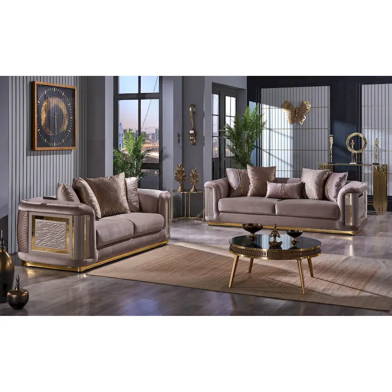 Ella 3-piece Living room Set Square Arms