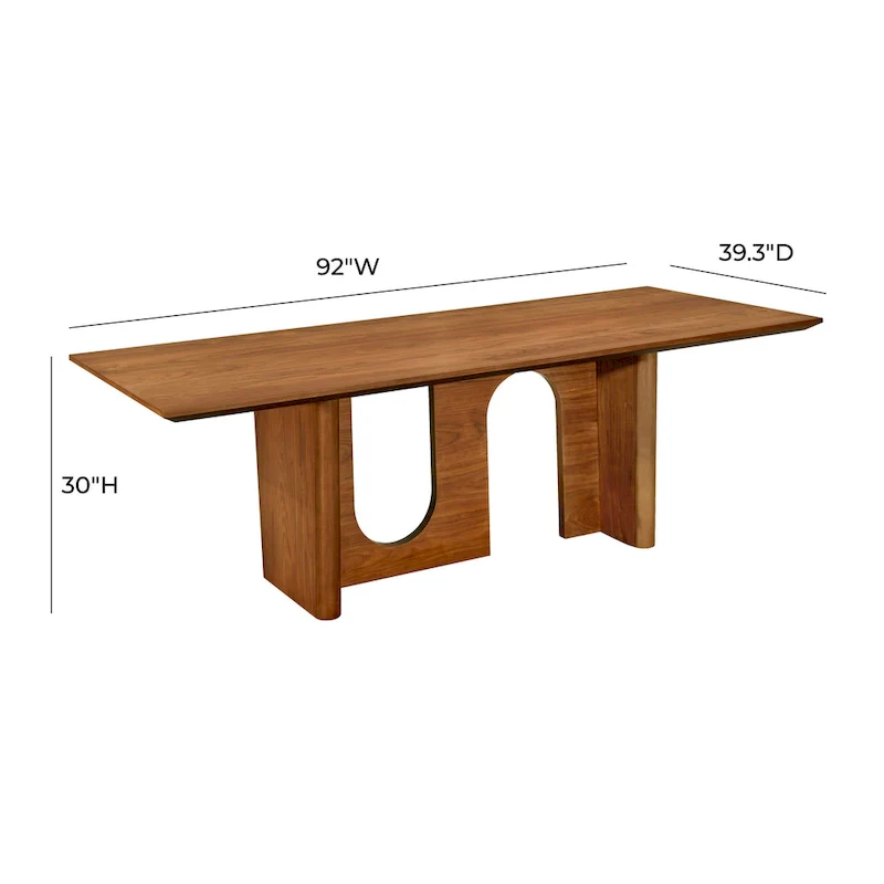 Satra Walnut Rectangular Dining Table - 92W x 39.3D x 30H