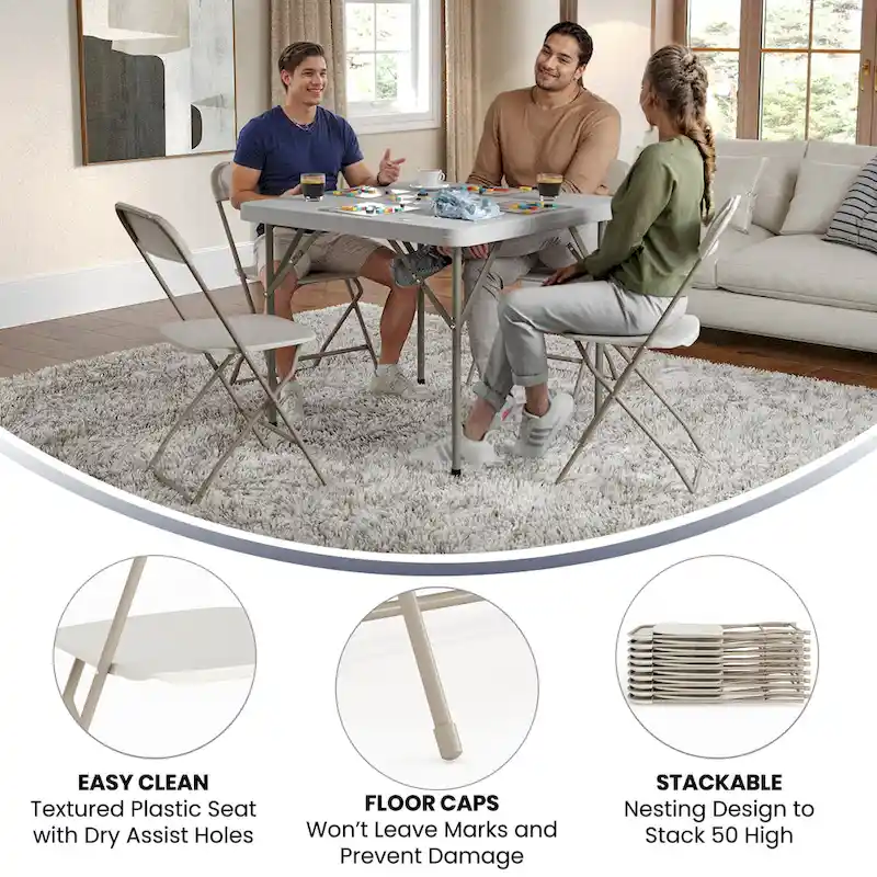 Plastic Folding Chair - 10 Pack 650LB Weight Capacity - Event Chair